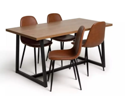 Modern Restaurant Set – Durable MDF Table & Luxurious Leather Chairs